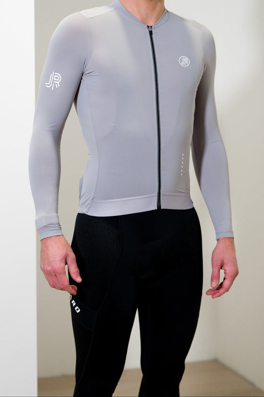 VIVIDNESS wielershirt lange mouwen Unisex grijs - Jaro Grijs Grey